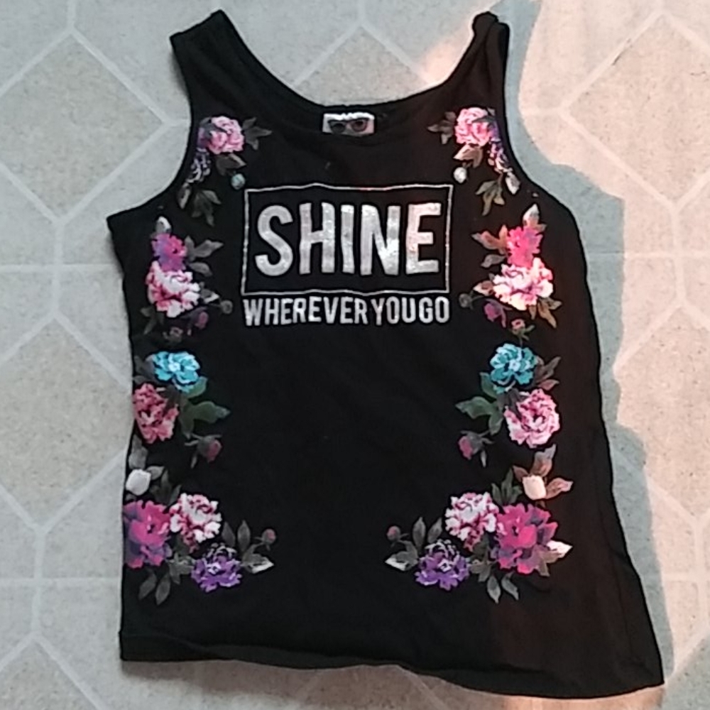 A black shirt with flowers